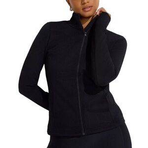 MONDETTA Lightweight Stretchy Knit Women's Black Fitted Athleisure Jacket